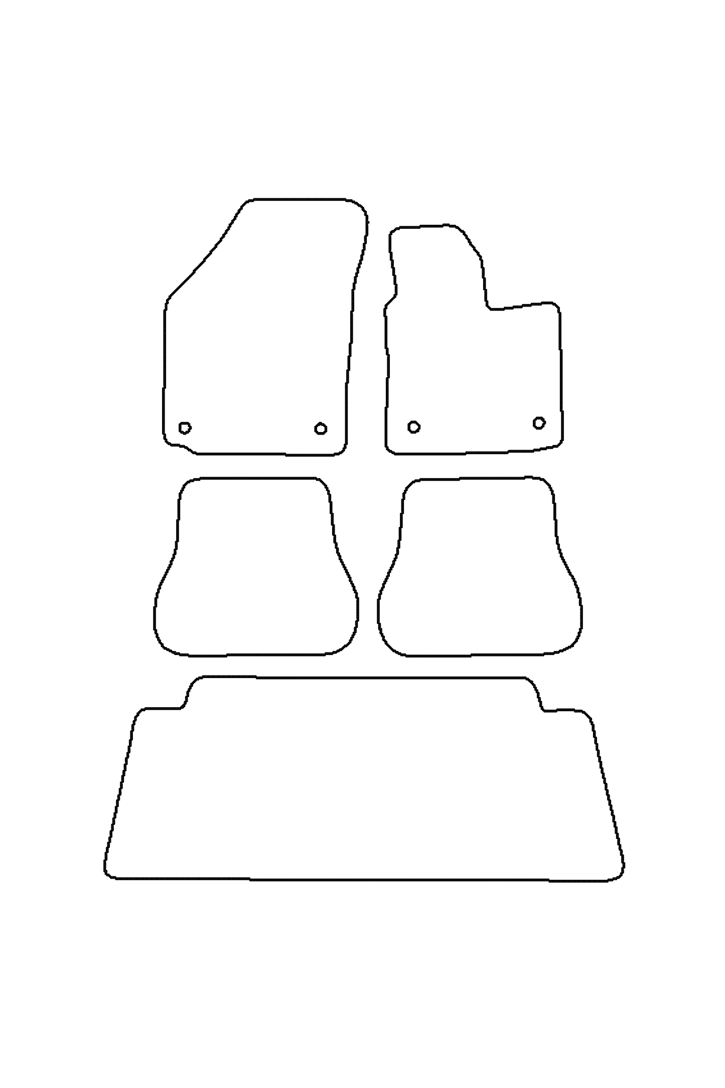 VW Volkswagen Caddy Maxi Life 20042021 Tailored Rubber Mats